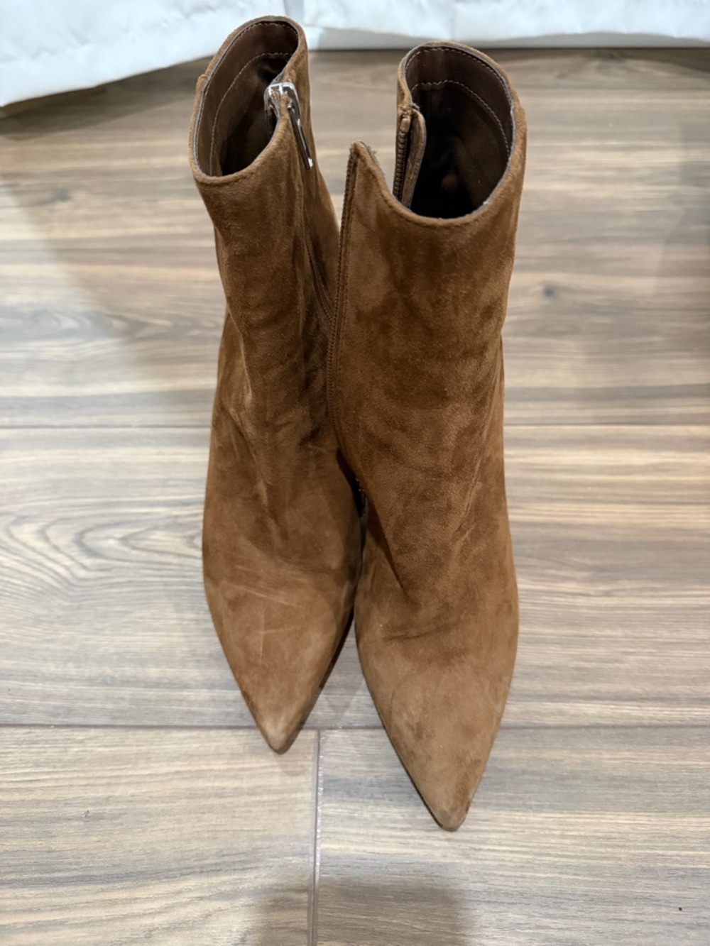 Steve Madden Brown Suede Pointed-Toe Ankle Booties
